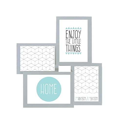 Ceanothe Cadre Photo multivues Détroit Gris 4 Photos, en PVC Rigide - Marque française