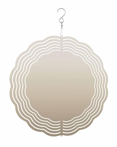 Vintage Wind Spinners, Gradient Beige Brown Hanging Wind Spinners for Yard and Garden 3D Stainless Steel Metal Sculptures Crafts Ornaments 10 Inch