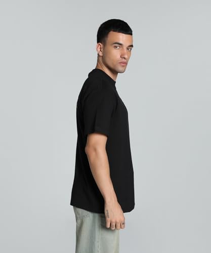 Puma Men's Graphic Print Relaxed Fit T-Shirt (631474_Black-Fresh Pear