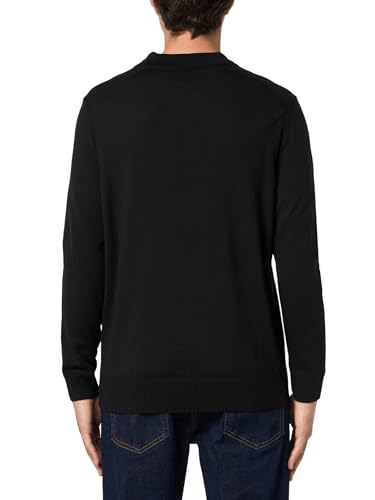 BOSS Men's Small Logo Wool Blend Knit Collar Sweater2