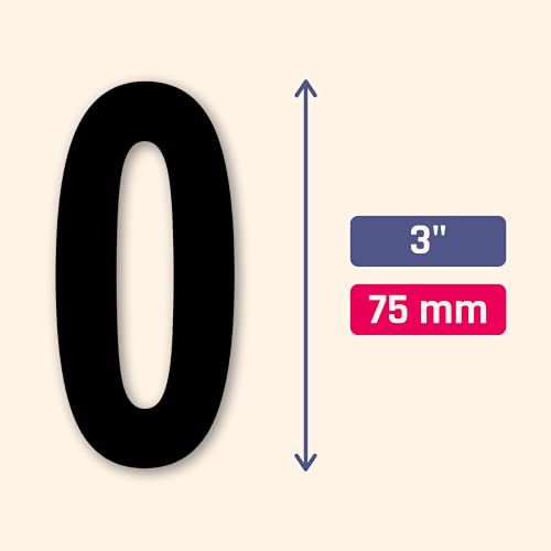 200 pieces 334 - number stickers waterproof vinyl stick on numbers - black