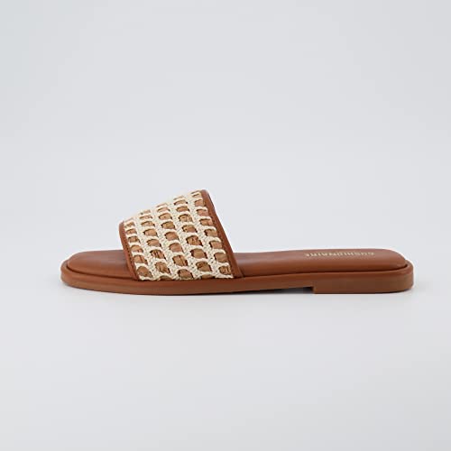 CUSHIONAIRE Women's Taffy crochet cork slide sandal +Memory Foam, Wide Widths Available2