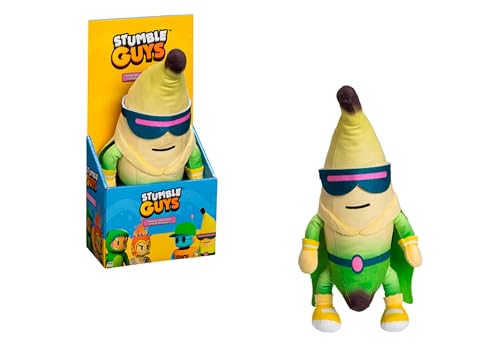 Bizak Stumble Guys Peluche de Super Banana de 30 cm, Juguete Suave y blandito del Videojuego de derribos, Regalo para niños o Adultos de Cualquier Edad, (64117206)