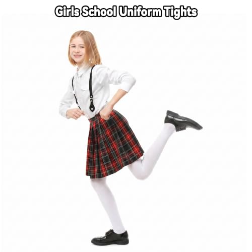 Image of 2 Pack Girls Tights Dance Tights Ballet Girls School uniform Footed Leggings Stockings for Kids 1-13 Years