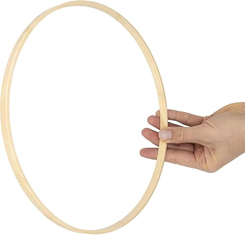EkoDeko Bambus Ringe 50 cm – 5er Pack – XL Holzringe für Kränze, Boho Deko, Bastelprojekte & Floristik – 100% Naturbambus