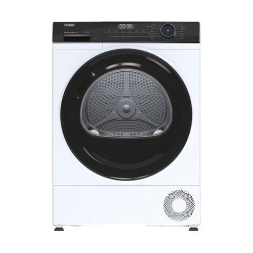 HAIER - Sèche-Linge Pompe à chaleur I-Pro Serie 3 HD80-A2939E-FR - Capacité de 8kg, 15 Programmes, Classe énergétique E, Départ différé 1-24h, Niveau sonore 66 dB(A), Connectivité App hOn