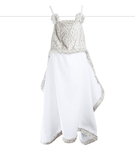 Little Giraffe Luxe Snow Leopard Towel, Silver