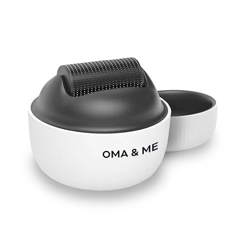 OMA & ME Derma Roller 0,5 mm – Microneedling para Estimula Naturalmente el Crecimiento del Cabello – 1200 Microagujas Fortalece Raíces y Promueve el Crecimiento del Cuero Cabelludo