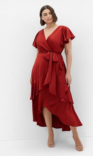 City Chic Women's Plus Size Dress - Flirty Jen Flutter Sleeve Maxi2
