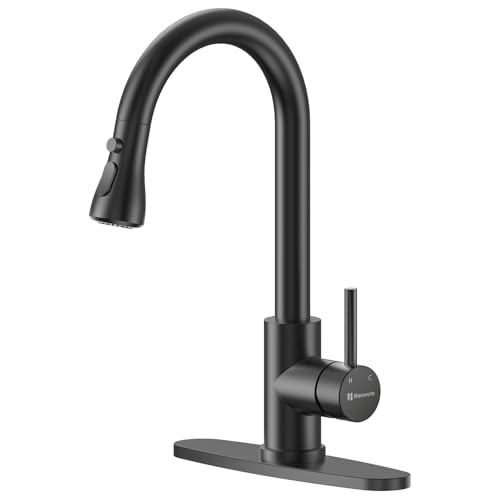 Hauwute Kitchen Faucets - 304 Stainless Steel Single Handle Sink Faucet