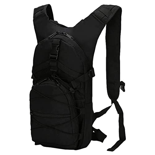 Hiking Backpack, Bike Backpack, Walking Backpack 15L Camouflage Casual Waterproof Multi-Pocket Tactical Sport Travel Trekking Bag,Camping Rucksack For Men And Women Black