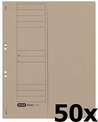 Elba-21421BL-Hole-Punched-Folders-with-Official-Filing-250-gsq-m-Manila-Cardboard-for-200-DIN-A4-Sheets-Half-Front-Cover-50-Items-Blue-Eyelet-File-with-Office-Binding-Grey