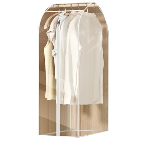 Transparent Garment Bags for Hanging Clothes, Garment Rack Cover with Zipper, EVA Waterproof, Suitable for Suits, Shirts(30x50x90cm/12x20x35in)