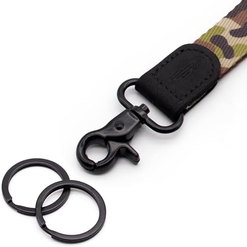 Image of POCKT Keychain Wristlet for Women and Men, Cute Wrist Lanyard for Keys, Short Key Chain Strap for Car Keys, Wallet, ID Badge & Phone | Camo