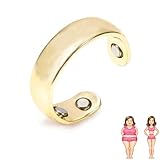 ZCVFA Vayro Ring, Original Mgntc Wellness Ring for Women and Men Stainless Steel Open Lightweight and Water-Resistant Rings（Gold）