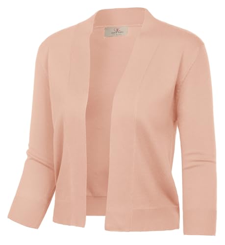 Image of GRACE KARIN Women Cardigan Sweaters Lightweight Knit Cropped Cardigans Trendy 3 /4 Sleeve Shrug Bolero S-3XL