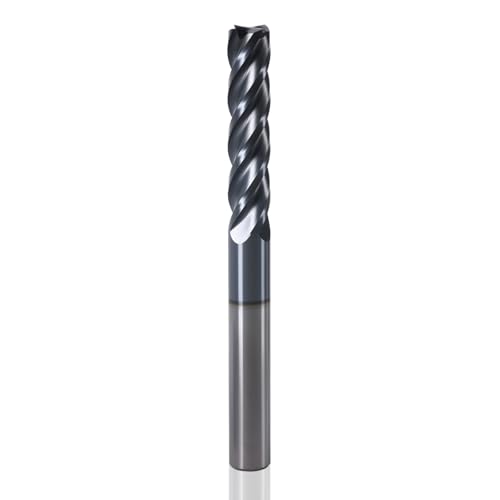 Image of Carbide Square End Mill, 4 Flute 3 /8 inch Cutting Diameter,1-3 /4 inch Thread Deep, 4 inch Overall Length, Micro Grain Carbide Mill Bits for Alloy Steels /Hardened Steels