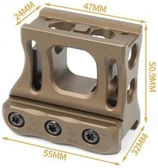 Red Dot Scopes Heighten Riser Mount Base，1.93" Optical Centerline Height，Optic Sights Metal Hollow Base，Compatible With T1 T2 Series Footprint Optic Red Dot，For Standard 20mm Pic Rail Mounting，Tan