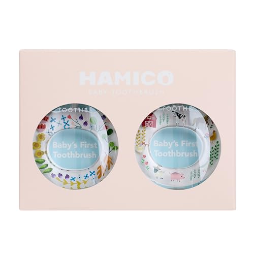Hamico HAM Ico Baby Toothbrush Gift Set Gentle, Extra- Soft Bristles For Baby’S First Toothbrush cover