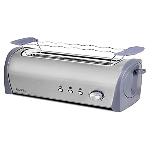 Cecotec Tostadora Acero Steel&Toast 2L. 6 Niveles de Potencia, Capacidad para 4 Tostadas, 3 Funciones (Tostar, Recalentar, Descongelar), Incluye Soporte Panecillos, con Bandeja Recogemigas, 1400 W