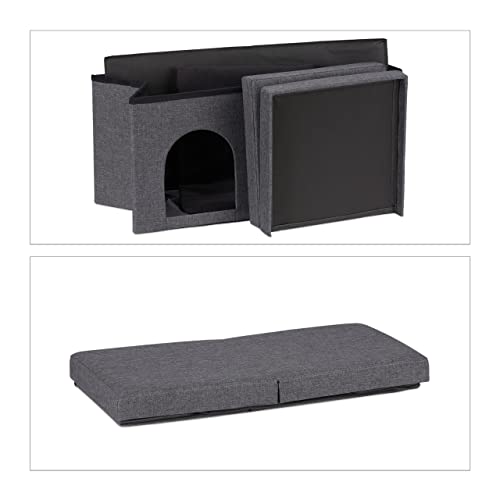Cachette chat intérieur et banc pliable pour optimiser les petits espaces