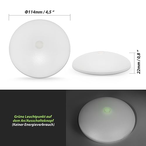 Dream lighting 12v LED Lampe mit Schalter Wohnwagen Deckenleuchte 12volt Leuchte für Auto Wohnmobil Van Innenbeleuchtung 3000K 12cm Rund 2er Set