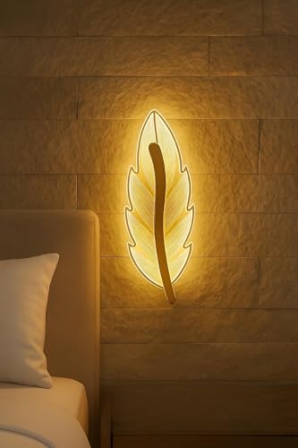 Image of FILLISKA Luxurious Acrylic Crystal Wall Lamp with Adjustable Colour Changing Function, Elegant Finish (FrenchGold Divine Leaf -F83)(1 Year Warranty)