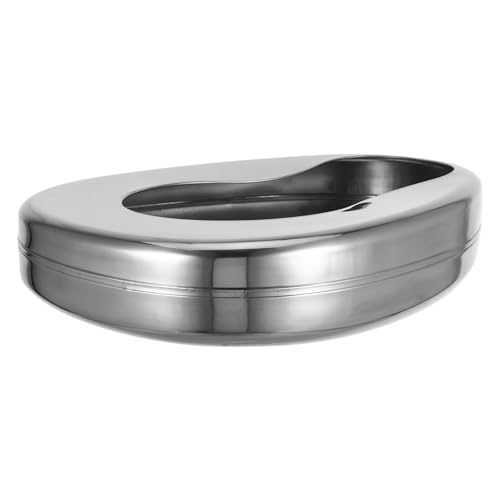 Mikinona Bacinilla de Acero Inoxidable para Adultos Portátil y Resistente Diseño Ergonómico para Pacientes Encamados para Hombres y Mujeres Mayores Uso Nocturno y Movilidad Cómoda