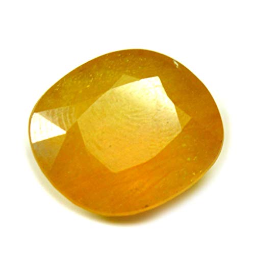 55Carat 8 x 8 mm großer echter gelber Saphir, lose Edelstein-Kissenform, facettiert für Astrologie-Stein, Stein, Natürlich-gelber Saphir