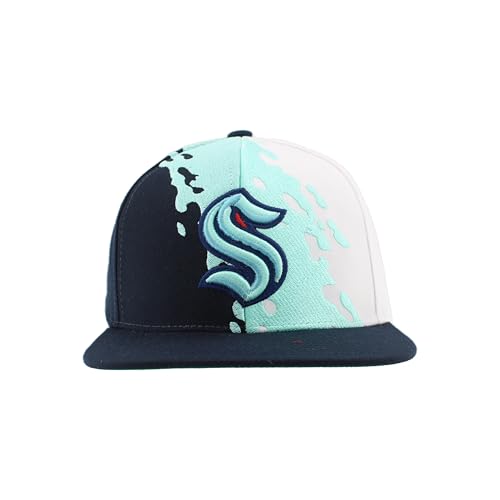 Image of ZHATS NHL Unisex-Adult NHL Officially Licensed Adjustable Snapback Hat Flat Bill Z11 Retro Paintbrush