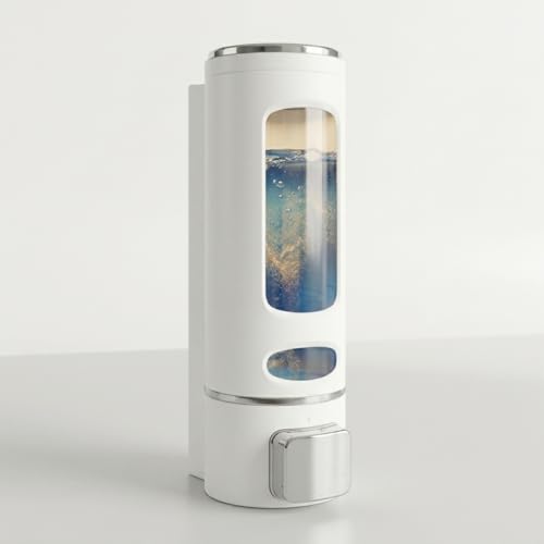 Image of ALTURAS Wall Mounted Liquid Soap Dispenser, ABS 400 ML, for Shampoo, Sanitizer and Gel Handwash Dispenser (White)