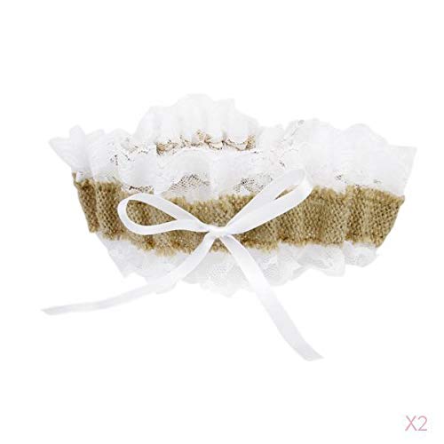 Garter Country Romance Jute Burlap and Lace Bridal Wedding Garter-image-12