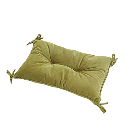 Yumanman Rectangle Chair Pad Seat Bar Stool Cushion with Ties Non Slip Seat Cushion for Saddle Stool Bar Stool 12 x 18 inch (Green)