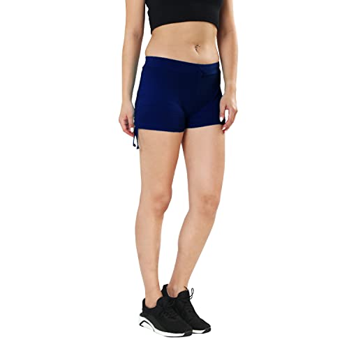 Image of TWGE Womens Cotton Hot Shorts - Short Pants for Ladies Stretchable Athletic Shorts Comfortable Fit with Elastic Waistband - Active Wear Ideal for Gym Yoga & Nightwear
