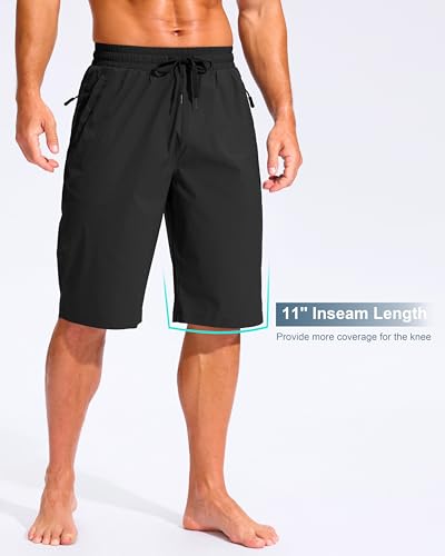 G Gradual Men's 11" Board Shorts with 3 Zipper Pockets Long Swim Trunks Quick Dry Bathing Suit Swimwear Beach Shorts No Liner3