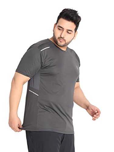 Image of CHKOKKO Men's Polyester Regular Fit Solid Sports T-Shirt