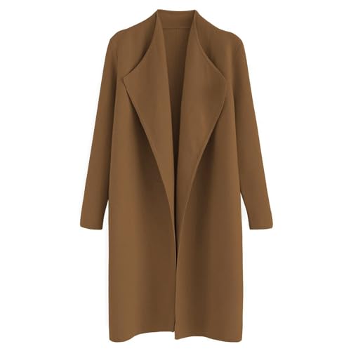 CHICWISH Women Open Front Knit Long Cardigan Side Pocket Long