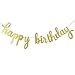 Happy Birthday Gold- Glitter Banner for Birthday Party 1st Birthday Party Decorations- Safe & Eco-Friendly Stand