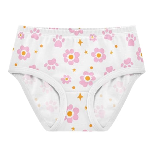 Cotton Toddler Underwear Custom Light Pink Dog Paw Prints Panties Little Girl Animals Kids Undies Briefs 2t