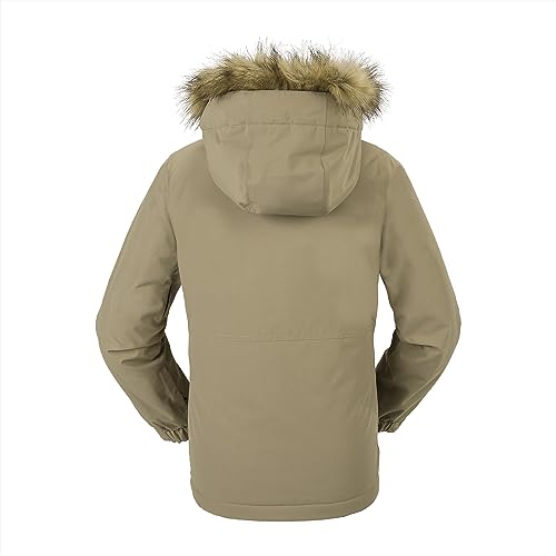 Volcom Jaqueta de neve para meninas So Minty com isolamento térmico, cáqui escuro S4