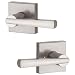 Baldwin Spyglass Passage Lever for Hall or Closet Door Handle in Satin Nickel, Prestige Series with a Modern Contemporary Slim Design for Interior Doors