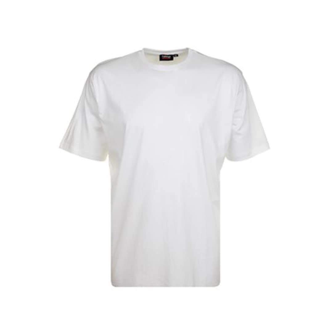 Espionage Mens Adults Kingsize Big Size Crew Neck Round Plain T-Shirt Short Sleeve 6XL White (T015)