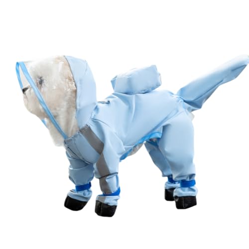 犬用レインコート 足しっぽ防水 小型犬 雨合羽 かわいい しっぽ しっぽ濡れ防止 雨靴付き 梅雨対策 散歩用 透明 帽子付き 雨具 着脱簡単