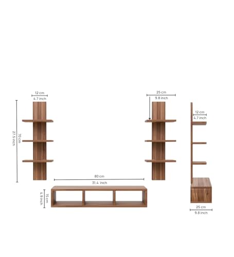 Image of Spyder Craft Tokyo Engineering Wood Wall Mount TV Entertainment Unit Set Top Box Stand /TV Cabinet with Shelves for Books & Decor Display Unit Bed Living Room