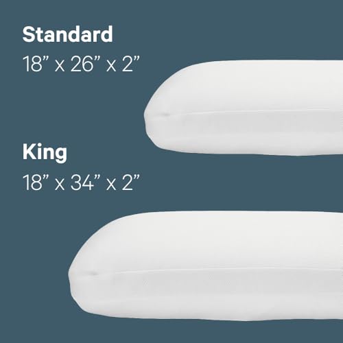 Casper Essential Sleep King Pillow – Cooling Memory Foam, Supportive Comfort for Side Sleepers, Breathable & Pressure-Relieving, Single Pack