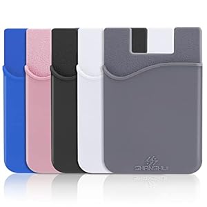 SHANSHUI Phone Card Holder, Silicone Card Holder for Phone Case Wallet Credit Card Holder Strong Adhesive Pocket Stick on Compatible for iPhone & All Smartphones