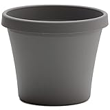 Bloem Terra Pot Planter: 14' - Charcoal - Durable Resin Pot, for Indoor and Outdoor Use, Gardening, 5 Gallon Capacity, Saucer Sold Separately