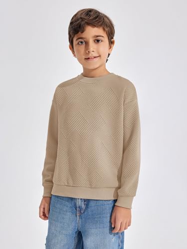 Haloumoning Boys Geometric Texture Sweatshirts Fashion Crewneck Long Sleeve Pullover Shirts 5-14 Years4