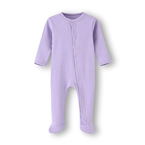 Image of ACESTAR Newborn Baby Footed Pajamas with Mitten Cuffs - Cotton Snap-Up Baby Sleepers for Sleep and Play Footies 0-12 Months