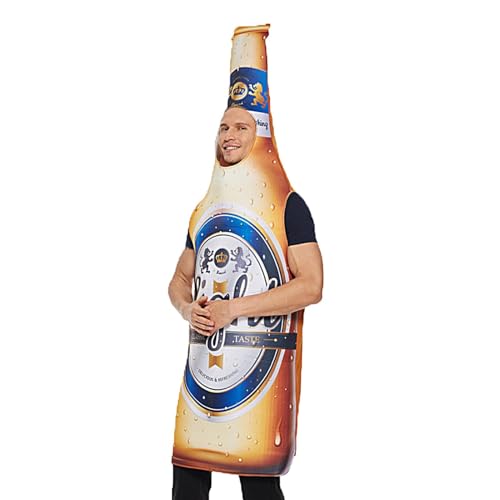 Disfraz de cerveza para adultos, disfraz de botella de cerveza para adultos, conjunto de cosplay del Oktoberfest, disfraz de bebida, disfraz de cosplay de cerveza para Halloween